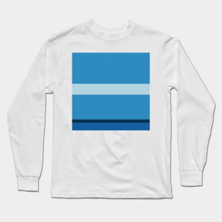 A shocking combo of Light Blue Grey, Windows Blue, Dark Blue Grey and Peacock Blue stripes. Long Sleeve T-Shirt